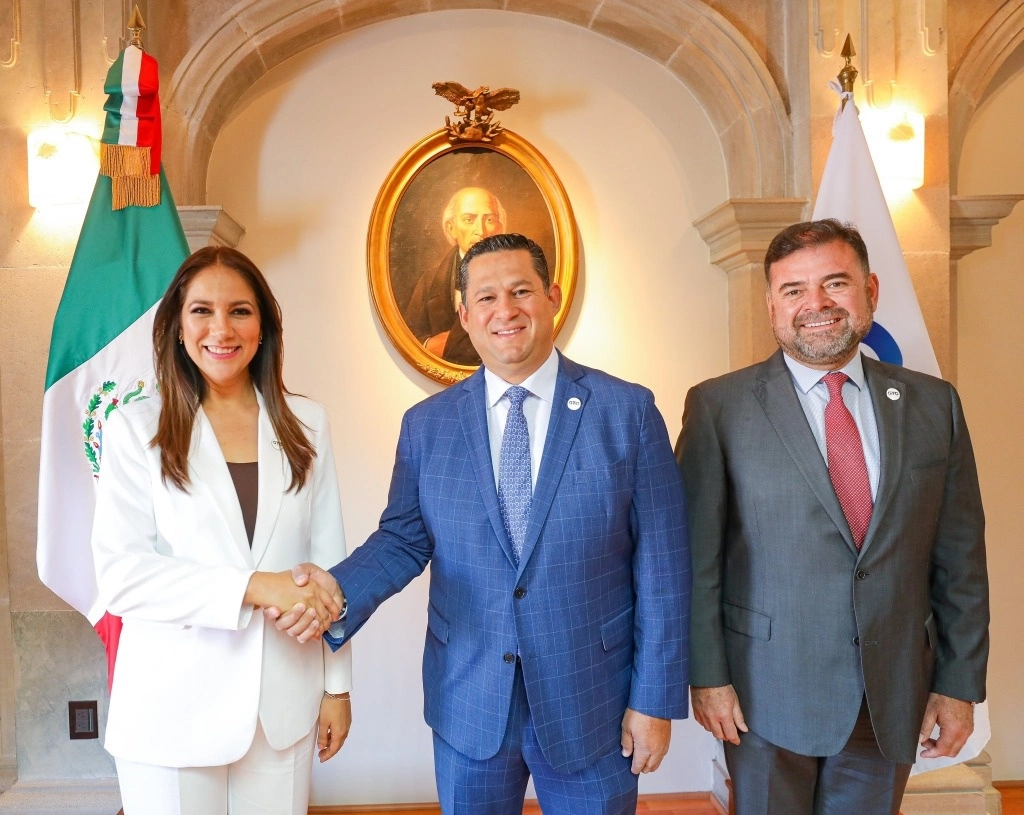 La secretaria de Gobierno, Libia García Muñoz Ledo -quien aspira a ser candidata del PAN a la gubernatura- fue designada como secretaria de Desarrollo Social y Humano. Foto tomada de Twitter @diegosinhue