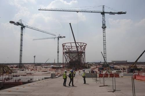 Aspectos de la construcción del NAIM en Texcoco, obra que coordinaba el GACM. Foto Cristina Rodríguez/ archivo