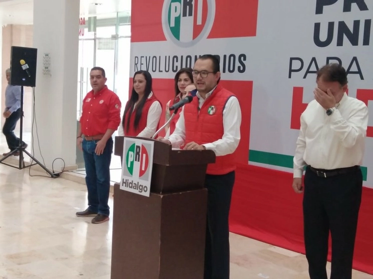 Marco Mendoza Bustamante, nuevo presidente del PRI en Hidalgo. Foto Ricardo Montoya