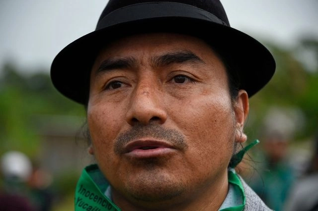 Leóidas Iza, líder de la Confederación de Nacionalidades Indígenas en Ecuador. Foto Afp