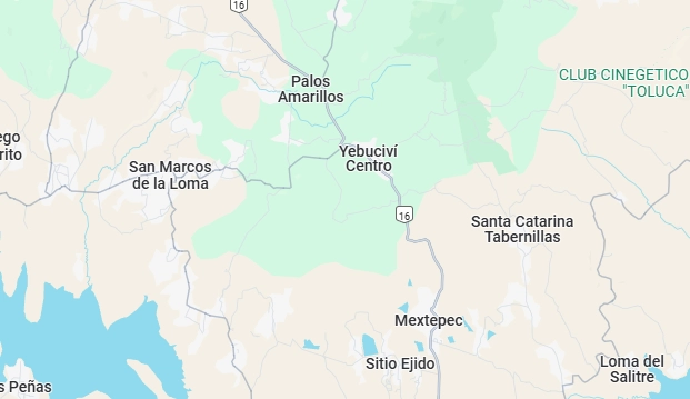 Cuatro presuntos extorsionadores fueron linchados la tarde noche del domingo en la comunidad de Yebucivi, en Almoloya de Juárez. Foto Google Maps