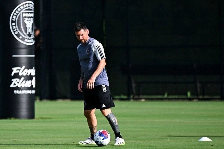 Lionel Messi durante uno de los entrenamientos del Inter de Miami en Fort Lauderdale, Florida, el 24 de julio de 2023. Foto Afp 
