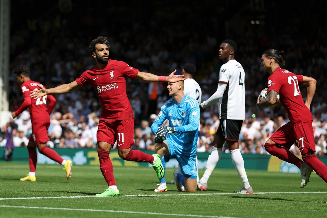 El egipcio Mohamed Salah marcó su primer tanto de la recién iniciada Liga Premier. Foto Ap