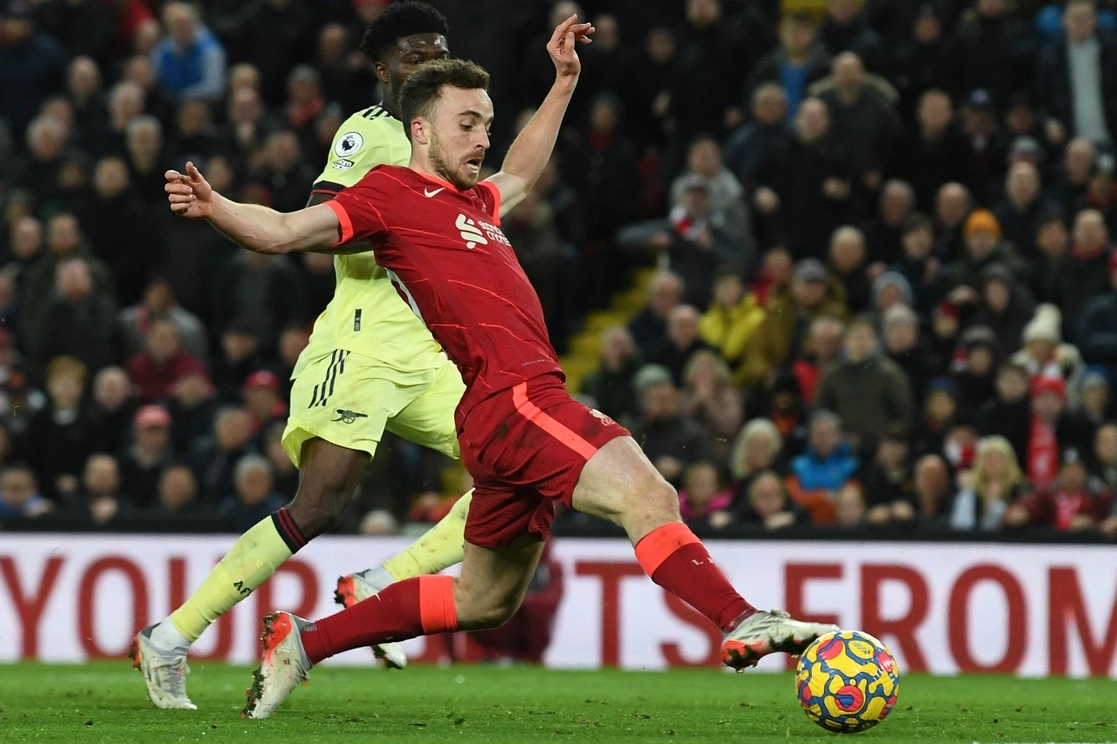 Diogo Jota del Liverpool marcó un doblete en el duelo de la fecha 13 ante Southampton. Foto Afp