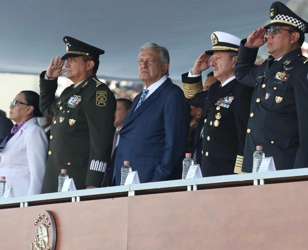 El presidente Andrés Manuel López Obrador durante la ceremonia para conmemorar el tercer aniversario de la creación de la Guardia Nacional, realizada en el Colegio Militar en la alcaldía Tlalpan, en la Ciudad de México, el 30 de junio de 2022. Foto José Antonio López

