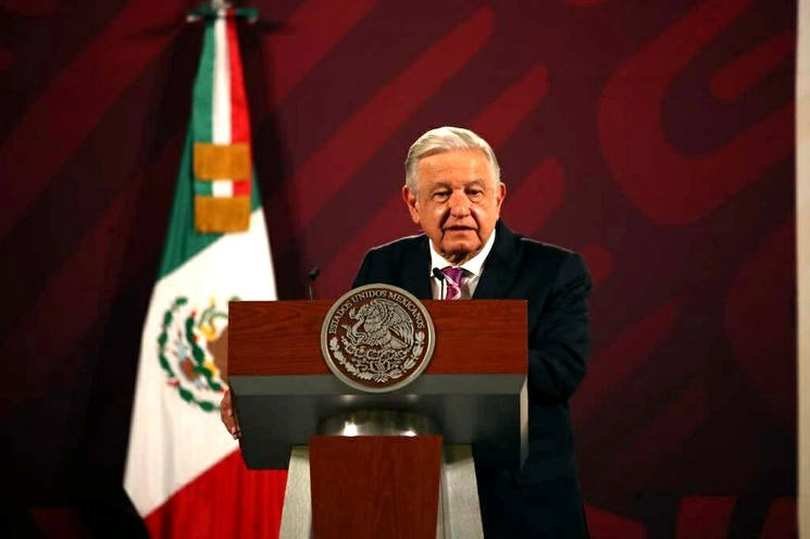 El presidente Andrés Manuel López Obrador, durante su conferencia matutina en Palacio Nacional, en la Ciudad de México, el 20 de julio de 2023. Foto Yazmín Ortega Cortés