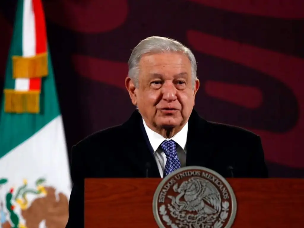 El presidente de México, Andrés Manuel López Obrador, durante su conferencia matutina en Palacio Nacional, en la Ciudad de México, el 24 de enero de 2024. Foto Cristina Rodríguez
