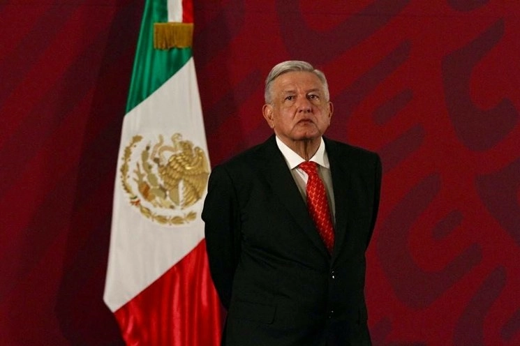 Andrés Manuel López Obrador, durante la conferencia de prensa matutina en Palacio Nacional. Foto María Luisa Severiano