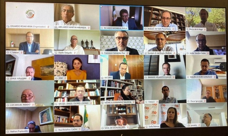  Dirigentes de los principales grupos del sector privado del  país se reunieron, en sesión virtual con la Jucopo. Foto tomada de la cuenta de Twitter @monicaferbal
