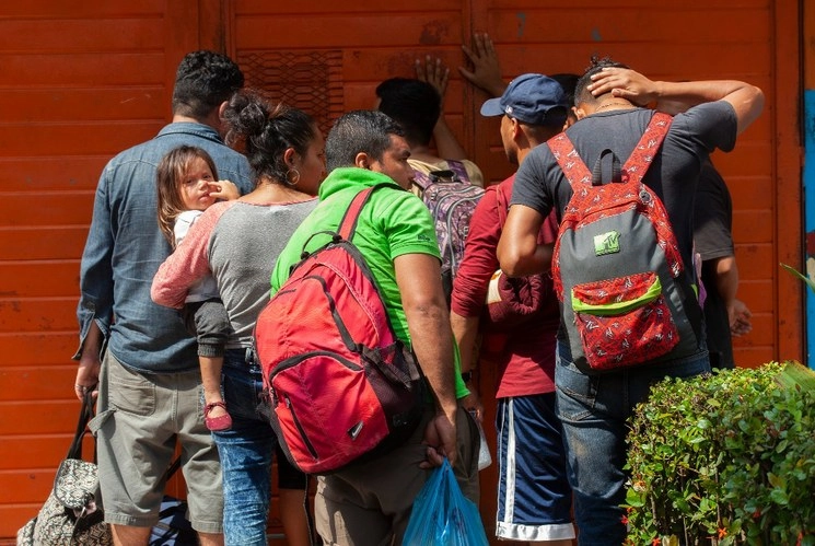 Migrantes a su paso por la ciudad de Tapachula, Chiapas el pasado 20 de enero de 2020. Foto Víctor Camacho