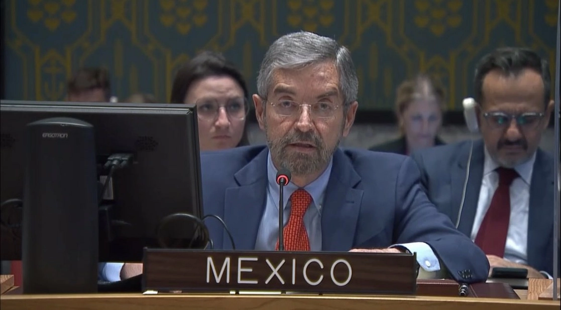 Juan Ramón de la Fuente, representante de México en las Naciones Unidas, el 6 de mayo de 2022. Foto tomada del Twitter de @MexOnu