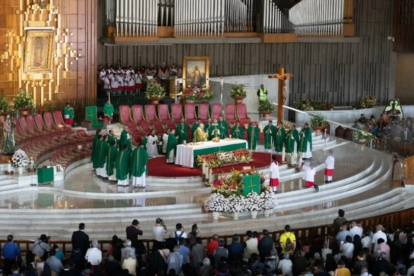 Misa del cardenal Carlos Aguiar Retes, en la Basílica de Guadalupe. Foto Pablo Ramos /Archivo
