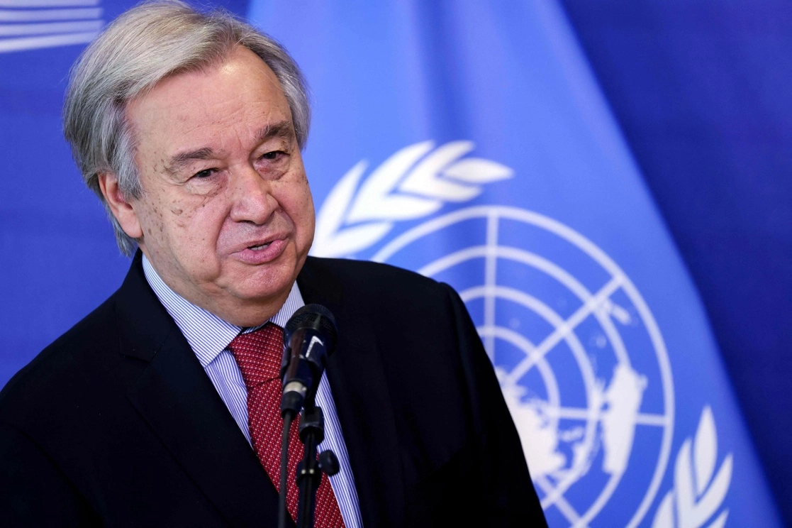 En imagen de archivo, el secretario general de la ONU, Antonio Guterres, durante una conferencia de prensa en la sede de la UE en Bruselas. Foto Afp