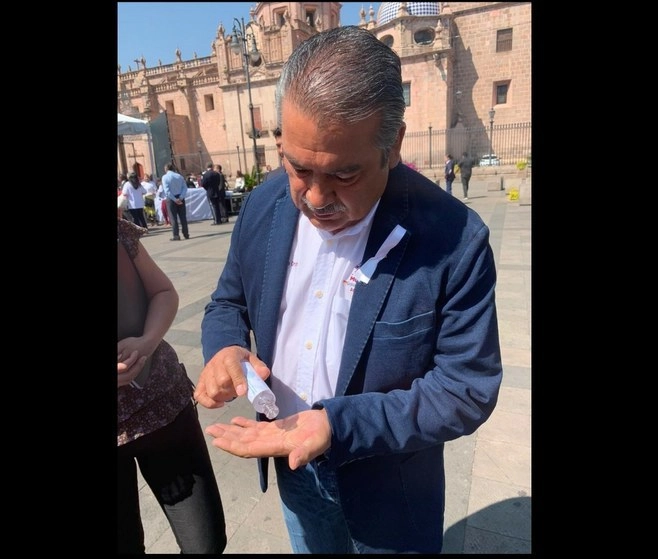 Raúl Morón, presidente municipal del municipio de Morelia, Michoacán. Foto tomada del Twitter de @raulmoronO