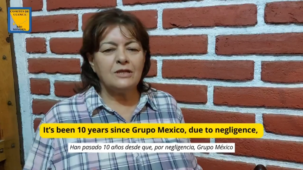Integrante de los Comités de Cuenca Río Sonora durante la solicitud. Imagen tomada del video publicado en redes sociales