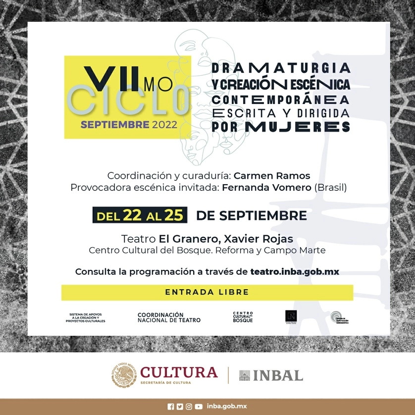 El ciclo tiene como propósito abrir un espacio que dé visibilidad al trabajo en equipo entre dramaturgas y directoras mexicanas, latinoamericanas y europeas. Foto Twitter @teatroinbal
