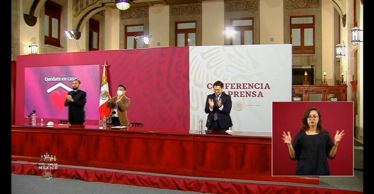 Imagen de la conferencia este jueves. Foto Presidencia