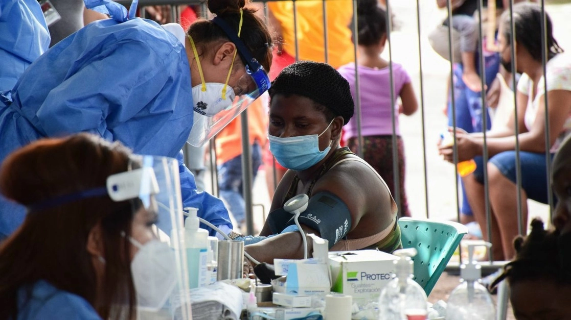 Módulo de atención médica para migrantes en Tapachula, el 16 de agosto de 2021. Foto Cuartoscuro 