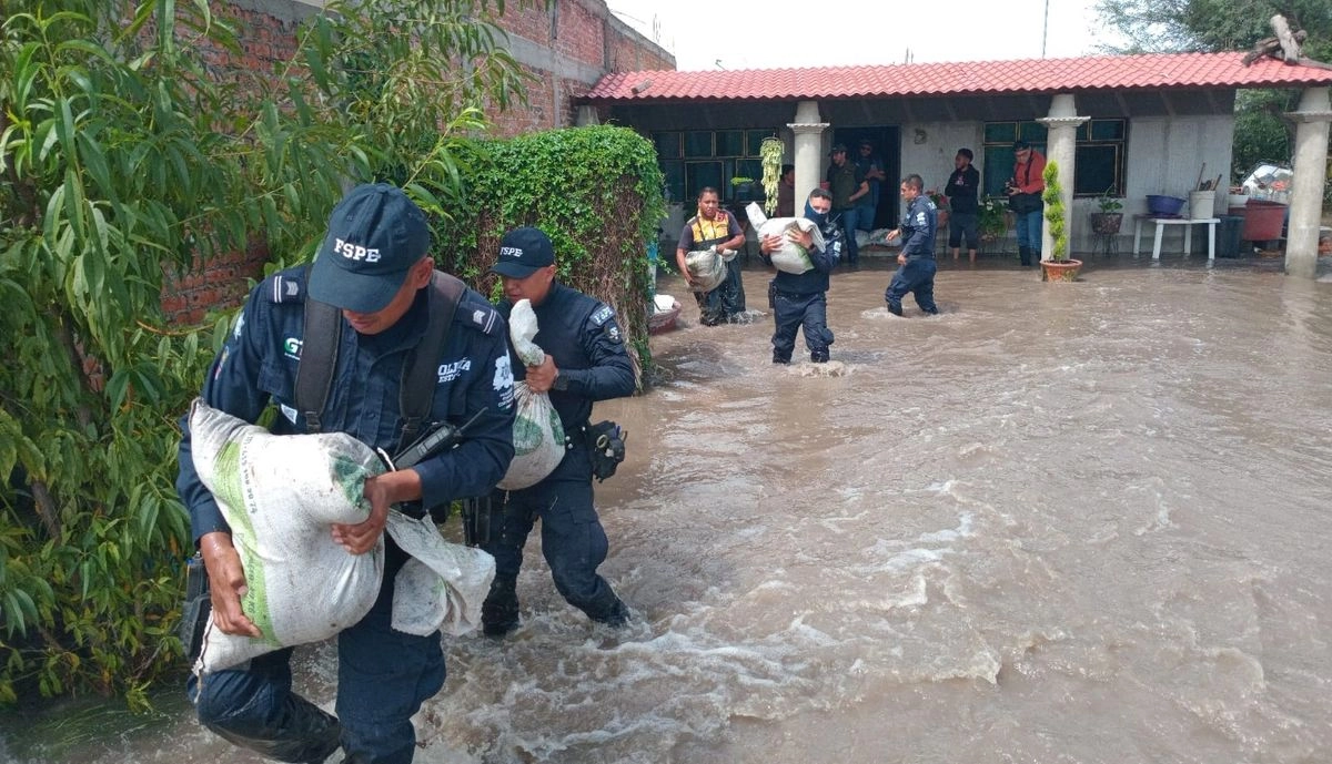 Una vivienda afectada debido a las inundaciones en Apaseo el Grande, Guanajuato.