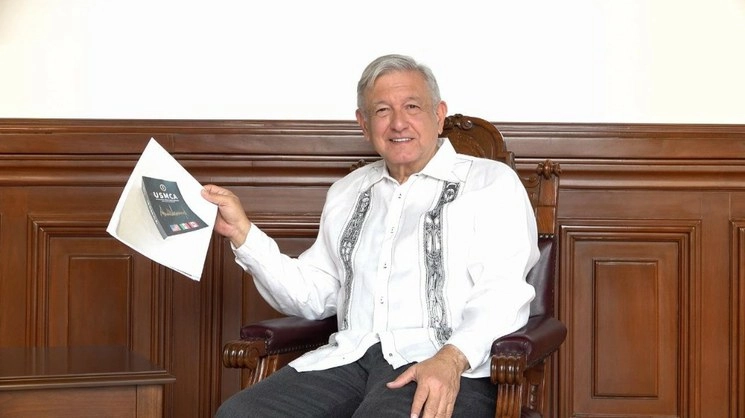 Andrés Manuel López Obrador durante el mensaje. Foto Presidencia