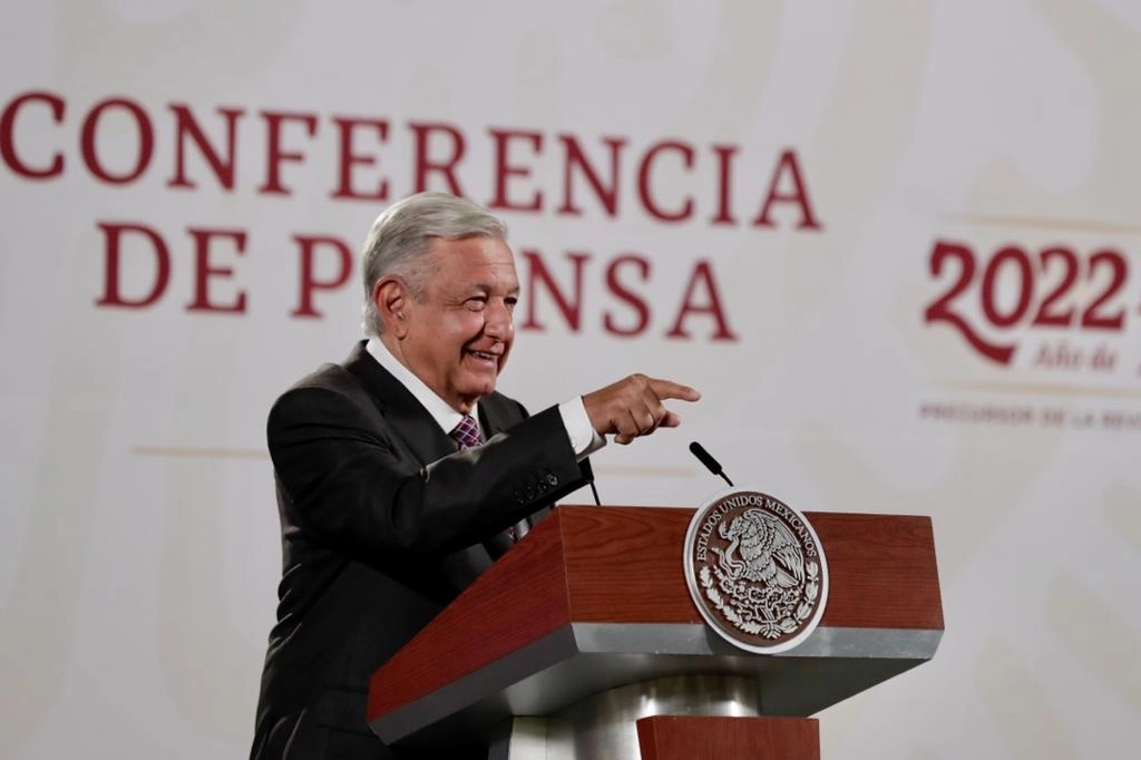 El presidente de México, Andrés Manuel López Obrador, durante su conferencia matutina en Palacio Nacional, en la Ciudad de México, el 28 de noviembre de 2022. Foto Roberto García Ortiz