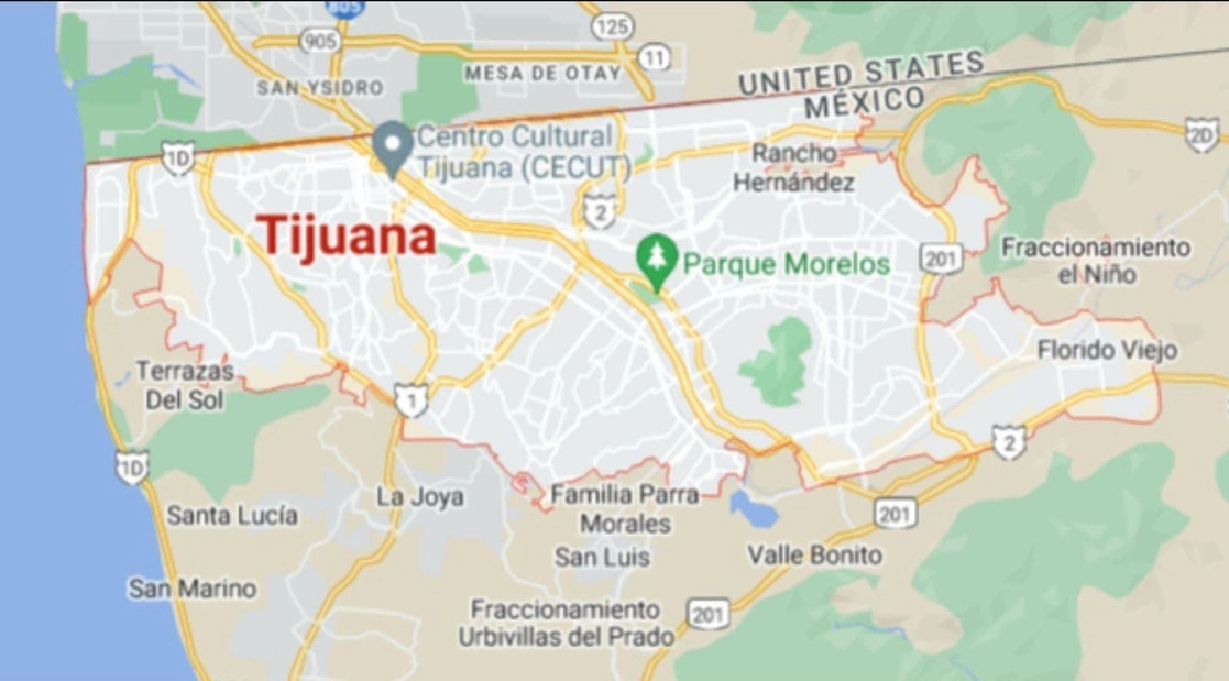 Del 1 de enero al 18 de abril se han cometido 501 homicidios dolosos en Tijuana, de los cuales 87 corresponden al cuarto mes del año, acotó la corporación. Foto tomada de Google Maps