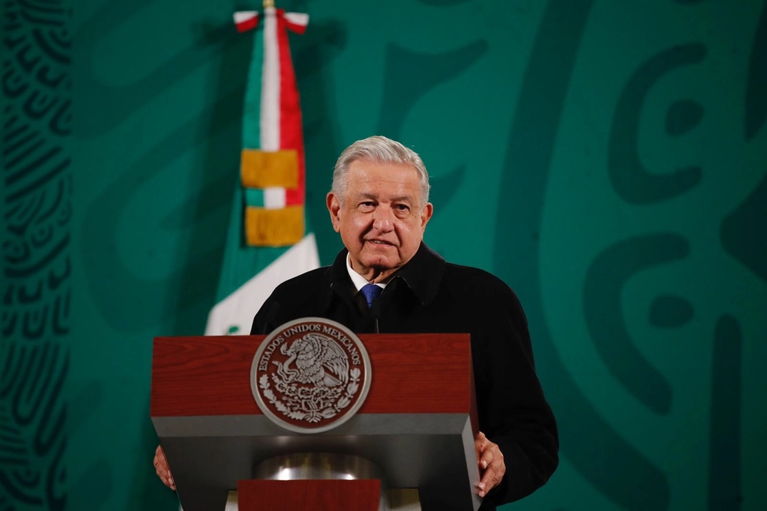 El presidente Andrés Manuel López Obrador durante su conferencia matutina desde Palacio Nacional, el 22 de noviembre de 2021 Foto Cristina Rodríguez