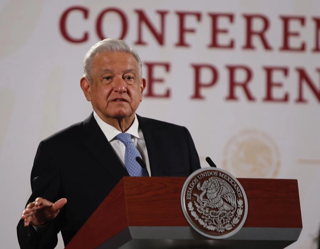 El presidente Andrés Manuel López Obrador durante la conferencia de prensa matutina en Palacio Nacional. Foto Guillermo Sologuren