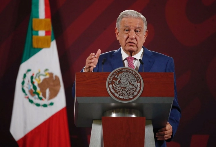 El presidente de México, Andrés Manuel López Obrador, durante su conferencia matutina en Palacio Nacional, en la Ciudad de México, el 29 de mayo de 2023. Foto María Luisa Severiano 