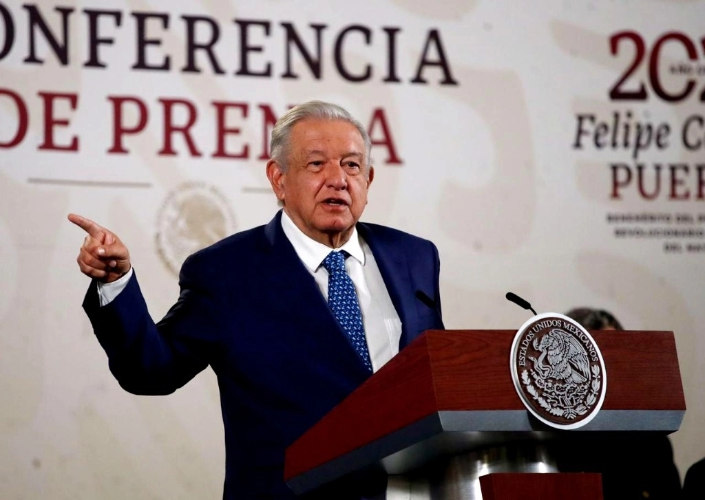 El presidente de México, Andrés Manuel López Obrador, durante su conferencia matutina en Palacio Nacional, en la Ciudad de México, el 17 de enero de 2024. Foto Cristina Rodríguez