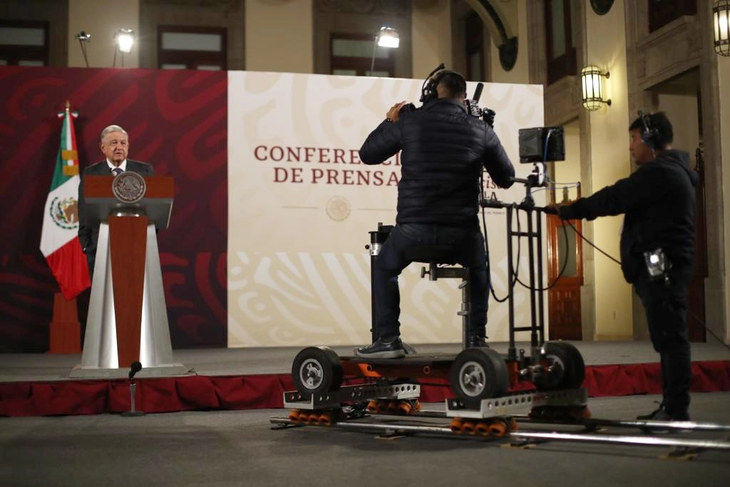 El presidente Andrés Manuel López Obrador durante su conferencia matutina en Palacio Nacional, en la Ciudad de México, el 13 de enero de 2023. Foto Yazmín Ortega Cortés
