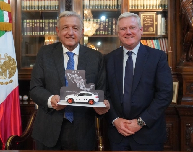 En sus redes sociales, el mandatario informó del encuentro refiriendo que la compañía “emplea a 78 mil 700 trabajadores mexicanos. Foto @lopezobrador_