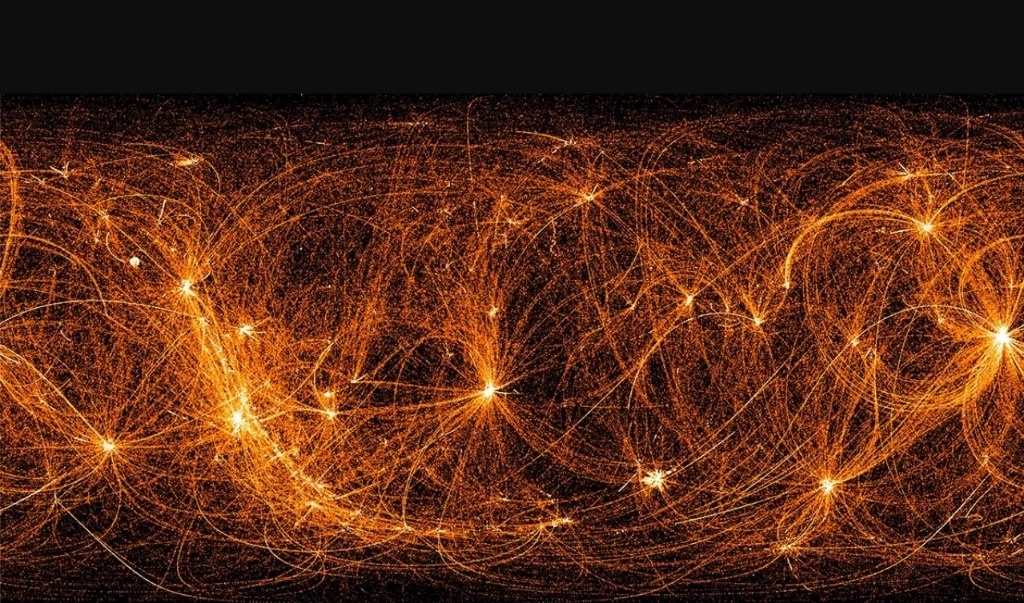 Muestra de 22 meses de datos de rayos X registrados por el Explorador de la NASA, que viaja en la EEI, de la Composición Interior de las Estrellas de Neutrones, durante sus barridos nocturnos entre los diferentes objetivos a los que apunta. Foto tomada de la página de la NASA