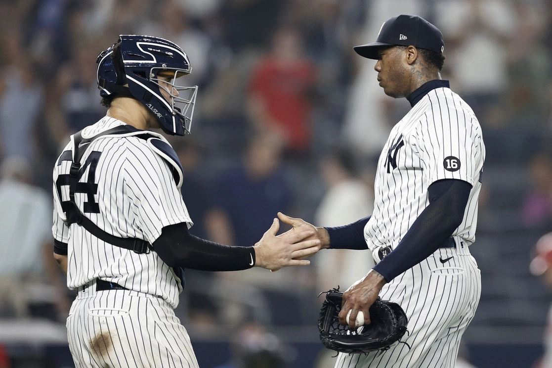 Los Yanquis se acercaron así a siete juegos de los propios Medias Rojas, líderes de la División Este de la Liga Americana, el 20 de julio de 2021. Foto Ap