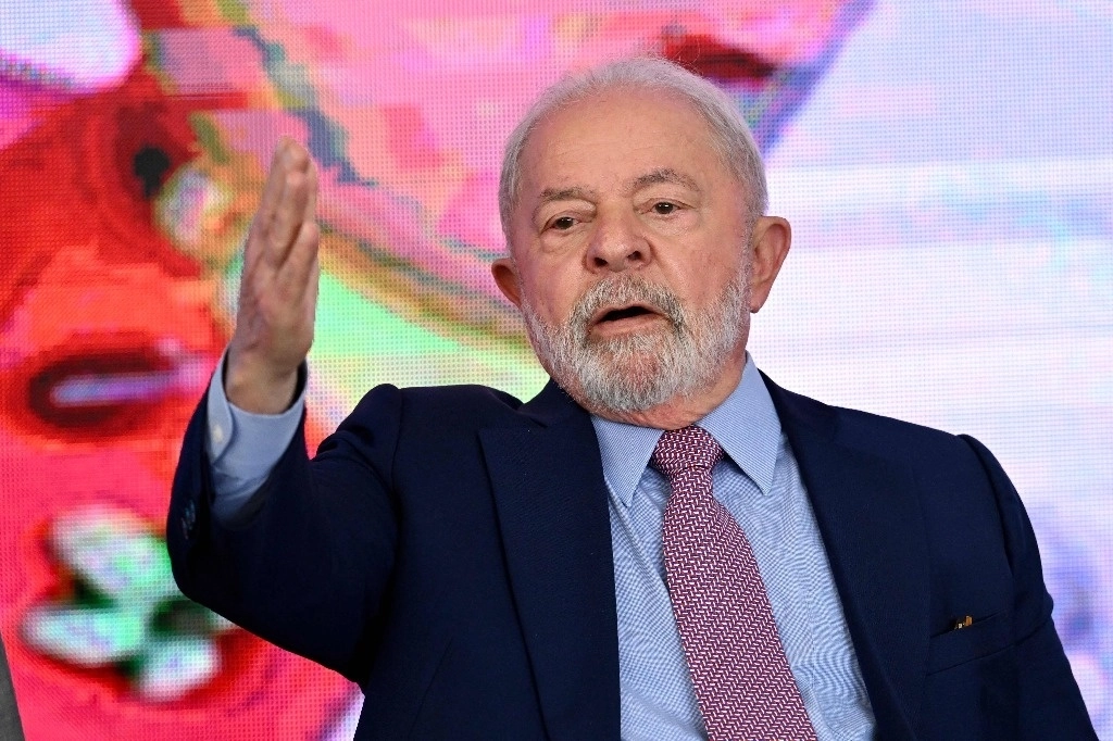 El presidente brasileño Luiz Inácio Lula da Silva, hoy en el Palacio de Planalto, en Brasilia. Foto Afp
