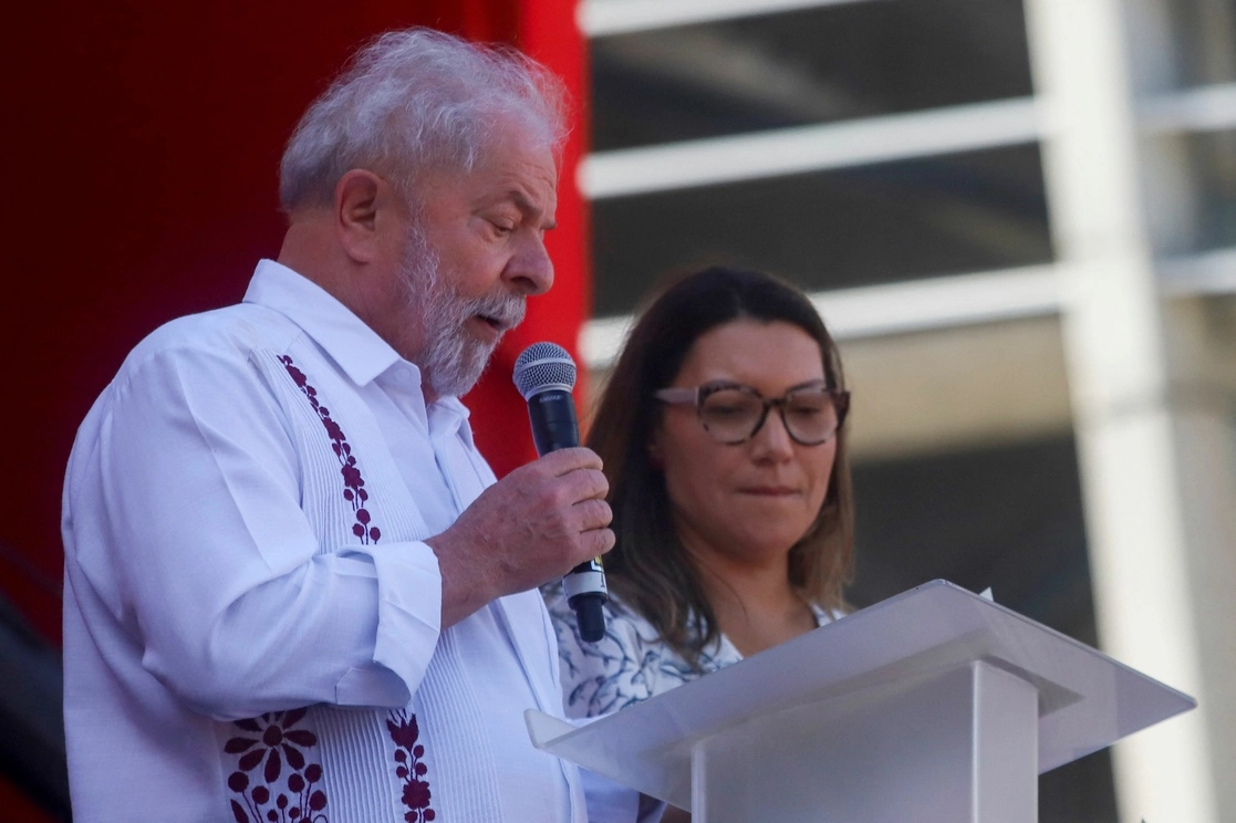 Lula en el acto de campaña de este sábado. Foto Afp
