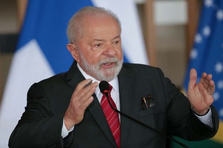 Luiz Inacio Lula da Silva en conferencia. Foto Afp