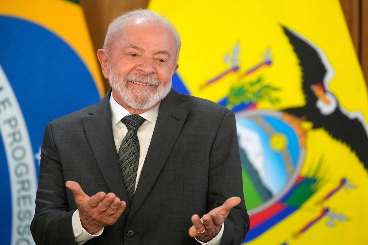 El presidente de Brasil, Luiz Inácio Lula da Silva, se reúne con el presidente de Ecuador, Daniel Noboa, en el palacio presidencial de Planalto en Brasilia, Brasil, el lunes 18 de agosto de 2025. Foto 