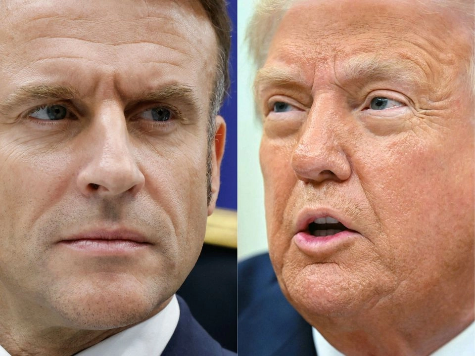 El presidente francés, Emmanuel Macron, y su homólogo estadunidense, Donald Trump, en imágenes de archivo. Foto 
