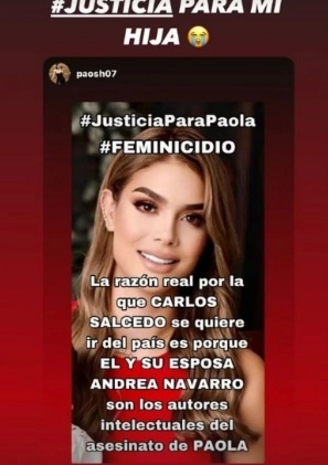 El sábado pasado, Paola Salcedo falleció alrededor de las 22:00 horas tras recibir varios impactos de arma de fuego. Foto tomada de redes sociales