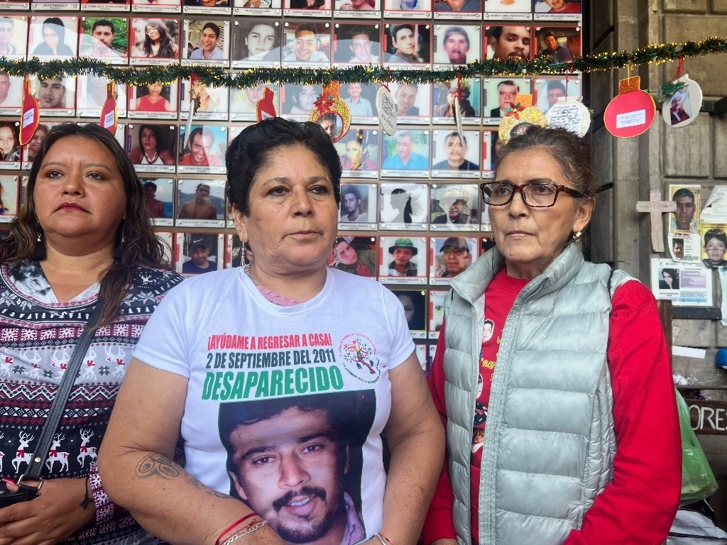 Madres buscadoras del colectivo Regresando a Casa de Morelos, señalan que las desapariciones de sus familiares han quedado en la impunidad, el 21 de diciembre de 2023. Foto Rubicela Morelos 
