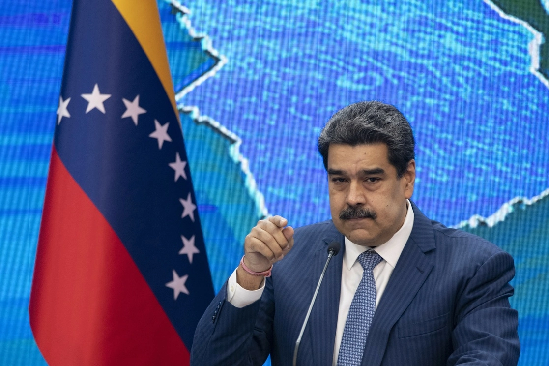 El presidente de Venezuela, Nicolás Maduro, durante una conferencia de prensa en Caracas, Venezuela, el 16 de agosto de 2021. Foto Xinhua 
