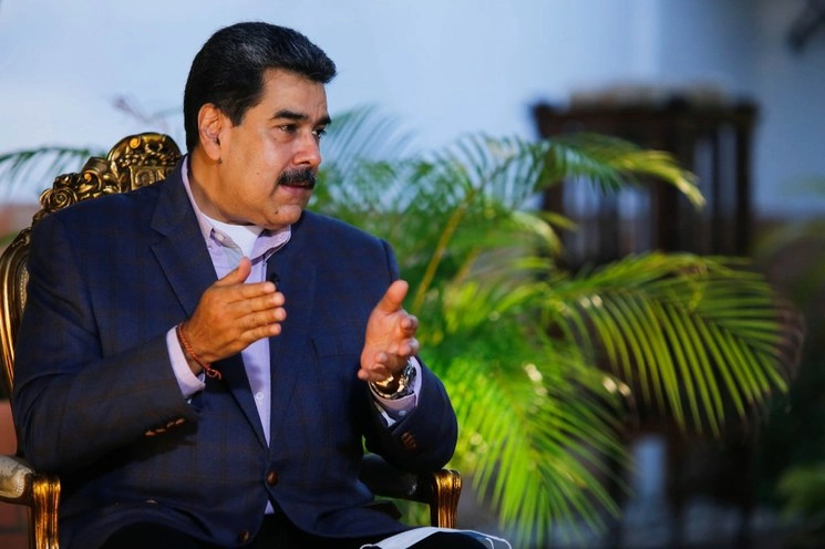 Nicolás Maduro, en entrevista realizada por Ernesto Villegas y transmitida por la televisora gubernamental de Venezuela. Foto Afp