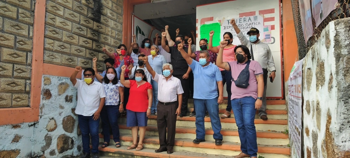 Paro de profesores del plantel 4 del Cecyte Guerrero. Foto Héctor Briseño