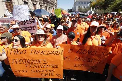Imagen de archivo de una protesta magisterial en Chihuahua. Foto