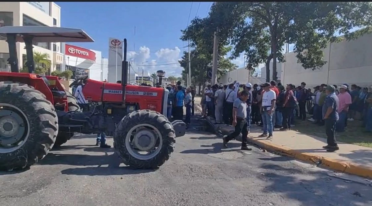 Campesinos derramaron el grano en las puertas de la SDA.