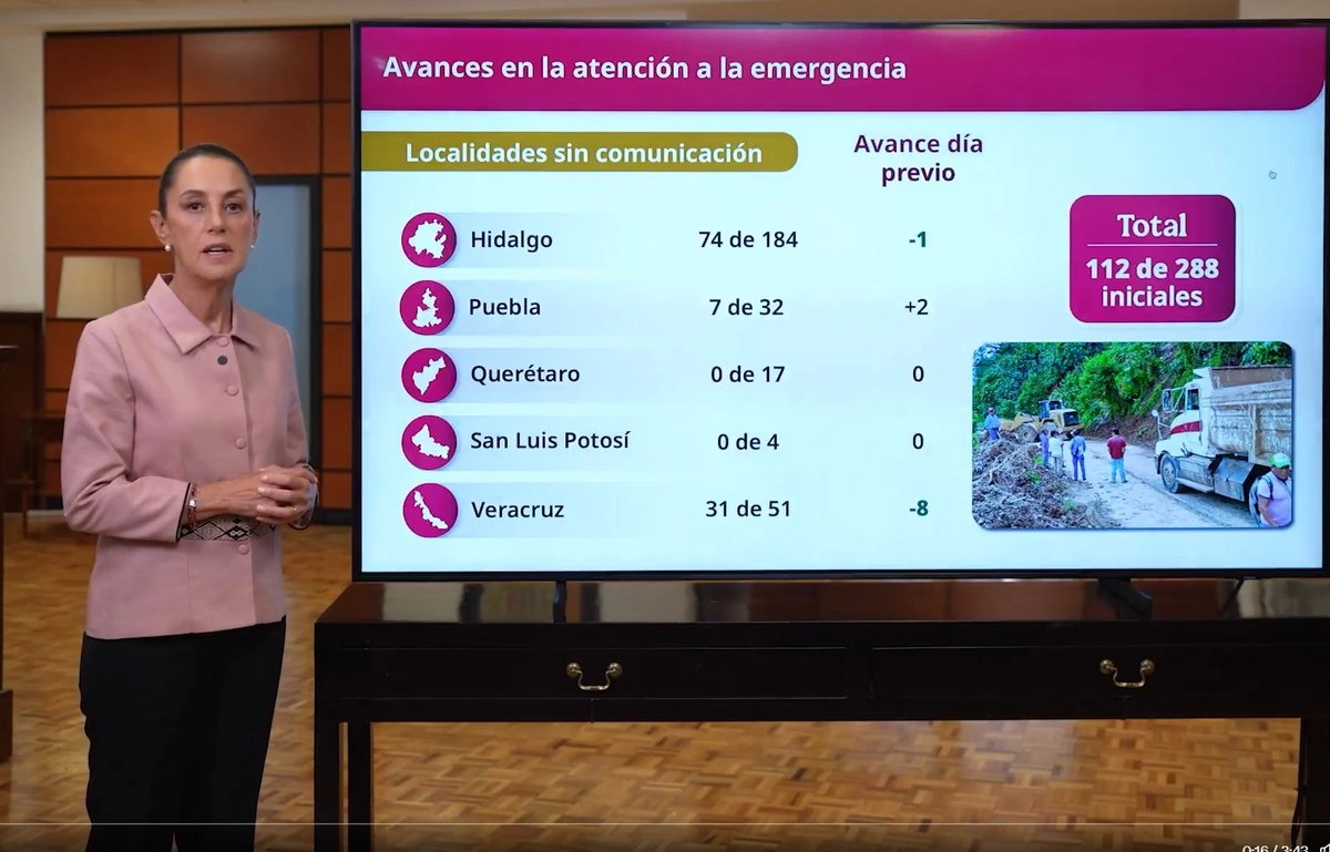 La presidenta Claudia Sheinbaum Pardo durante su mensaje. Fotograma tomado de video publicado en 