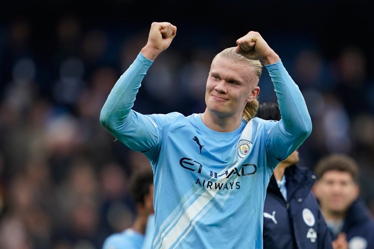 Erling Haaland del Manchester City anotó ante el Everton a los minutos 58 y 63; con la victoria, el conjunto dirigido por Josep Guardiola, llega a los 16 puntos en la Liga Premier. Foto 