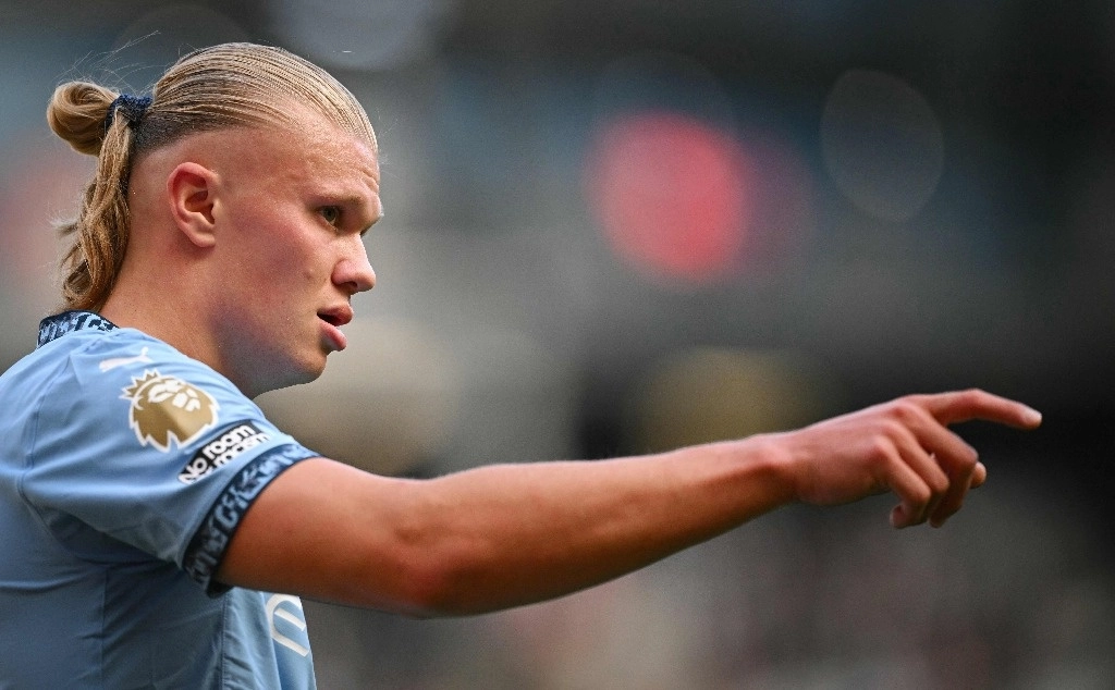 Erling Haaland comandó la victoria de 2-1 del Manchester City contra Brentford, en la fecha 4 de la Liga Premier. Foto Afp 
