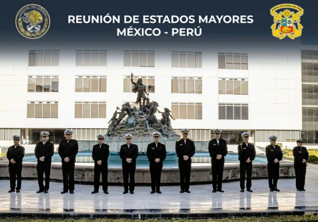 Reunión de Estados Mayores entre la Secretaría de Marina–Armada de México y la Marina de Guerra del Perú. Foto tomada del Twitter de @SEMAR_mx
